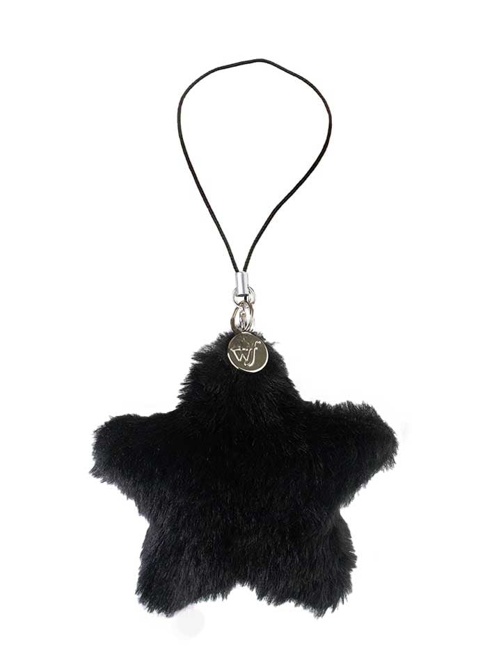 Fluffy Star Charm | Black