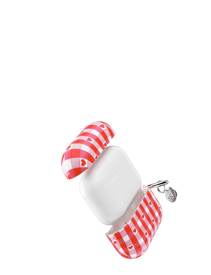 Red Gingham Hearts AirPods