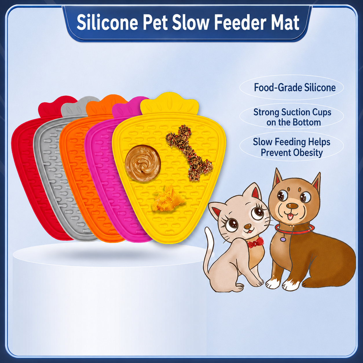 Strawberry Silicone Pet Slow Feeder Mat