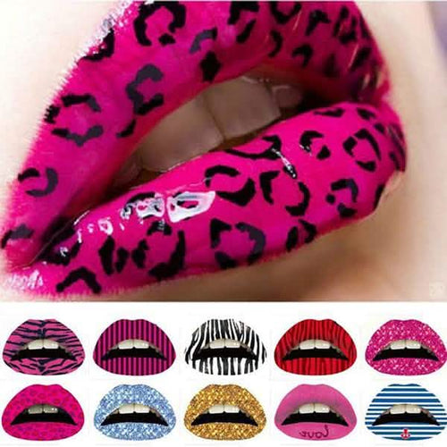12-Pack: Colorful Temporary Lip Tattoo Set