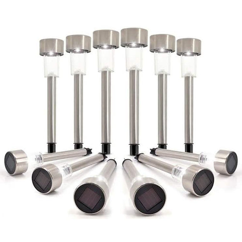 12-Pack: Solar LED Garden Pathway Stake Lights