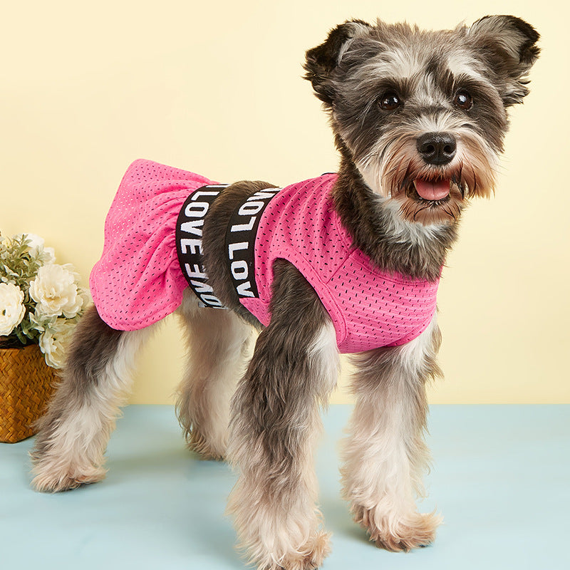 Rose Pink LOVE 2-Piece GYM Dog Dress Set
