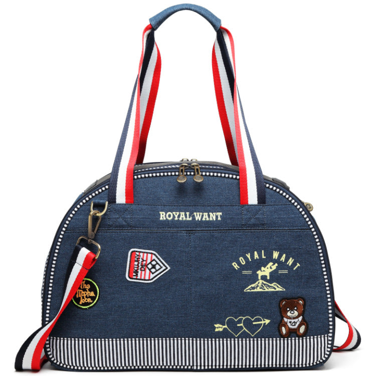 Denim Pet Carrier – Breathable, Stylish & Travel-Ready