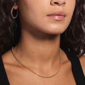 14K Yellow Gold Franco Chain Pendant Necklace 16"- 24"