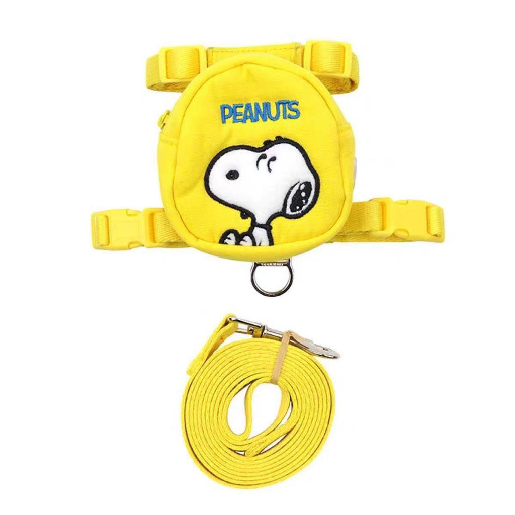 Yellow Cartoon Dog Backpack Harness Set