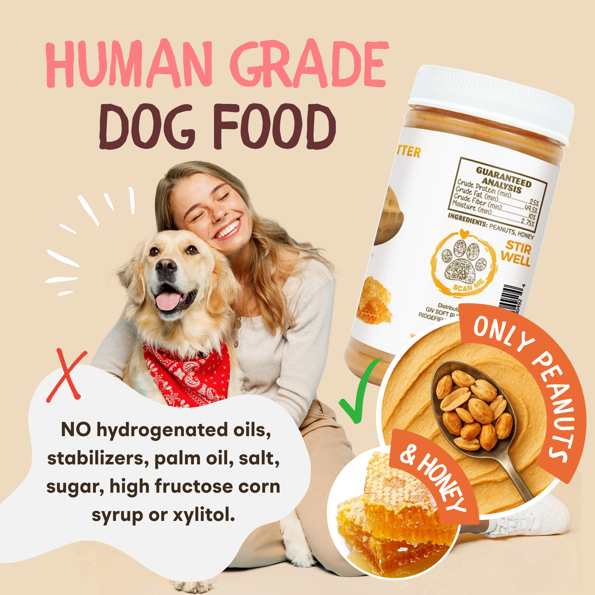 Dog Peanut Butter Bundle with 4oz Pouch (2 Count)