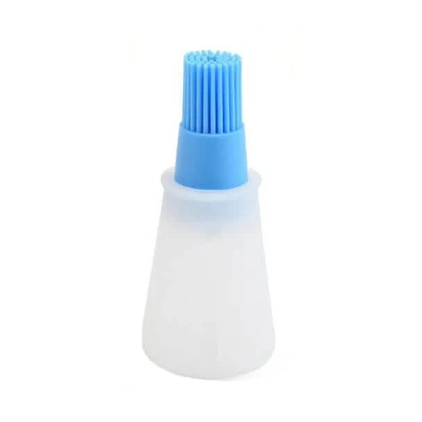 3-Pack: 2.2oz Silicone BBQ Oil Bottle Brush with Flat-Bottom Design