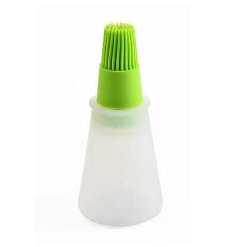 3-Pack: 2.2oz Silicone BBQ Oil Bottle Brush with Flat-Bottom Design