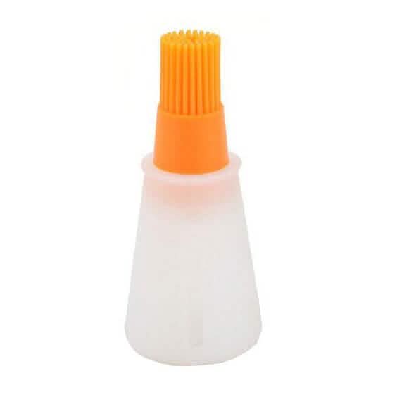 3-Pack: 2.2oz Silicone BBQ Oil Bottle Brush with Flat-Bottom Design