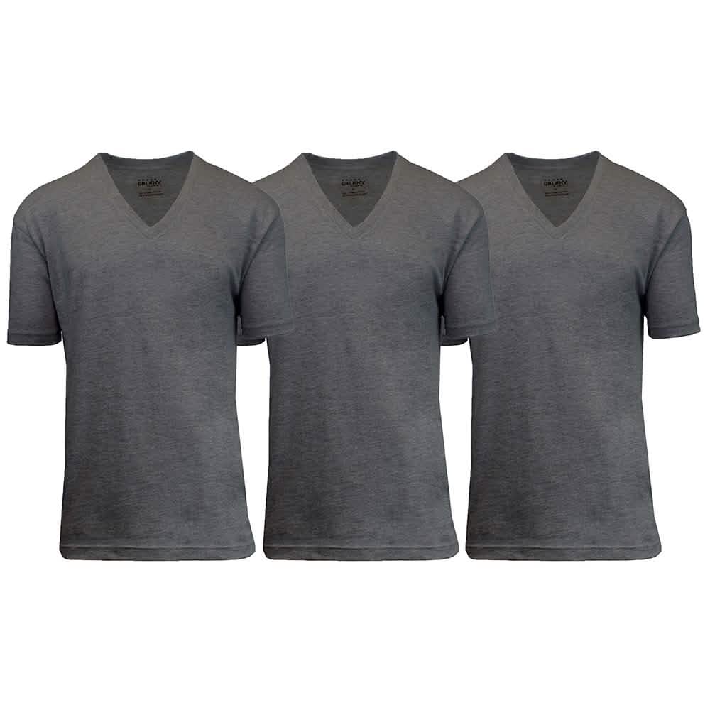 3-Pack: Galaxy By Harvic Men's Egyptian Cotton V-Neck Undershirt
