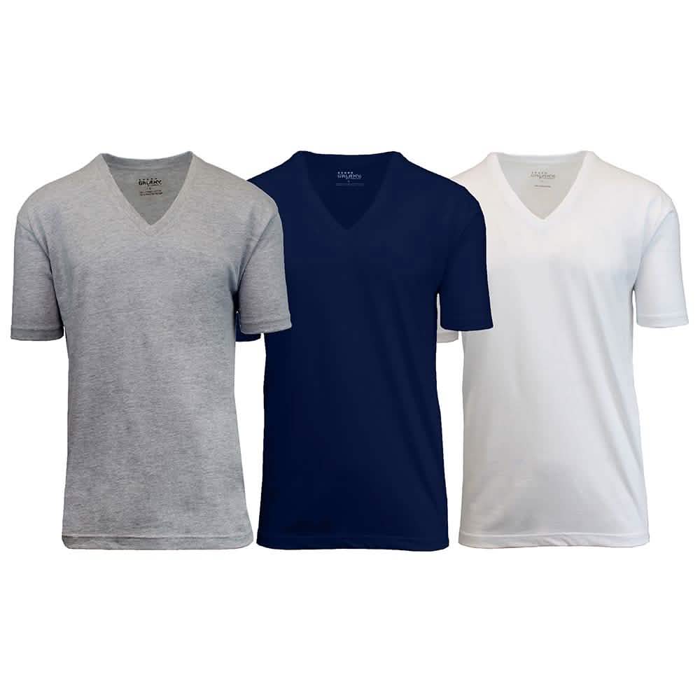 3-Pack: Galaxy By Harvic Men's Egyptian Cotton V-Neck Undershirt