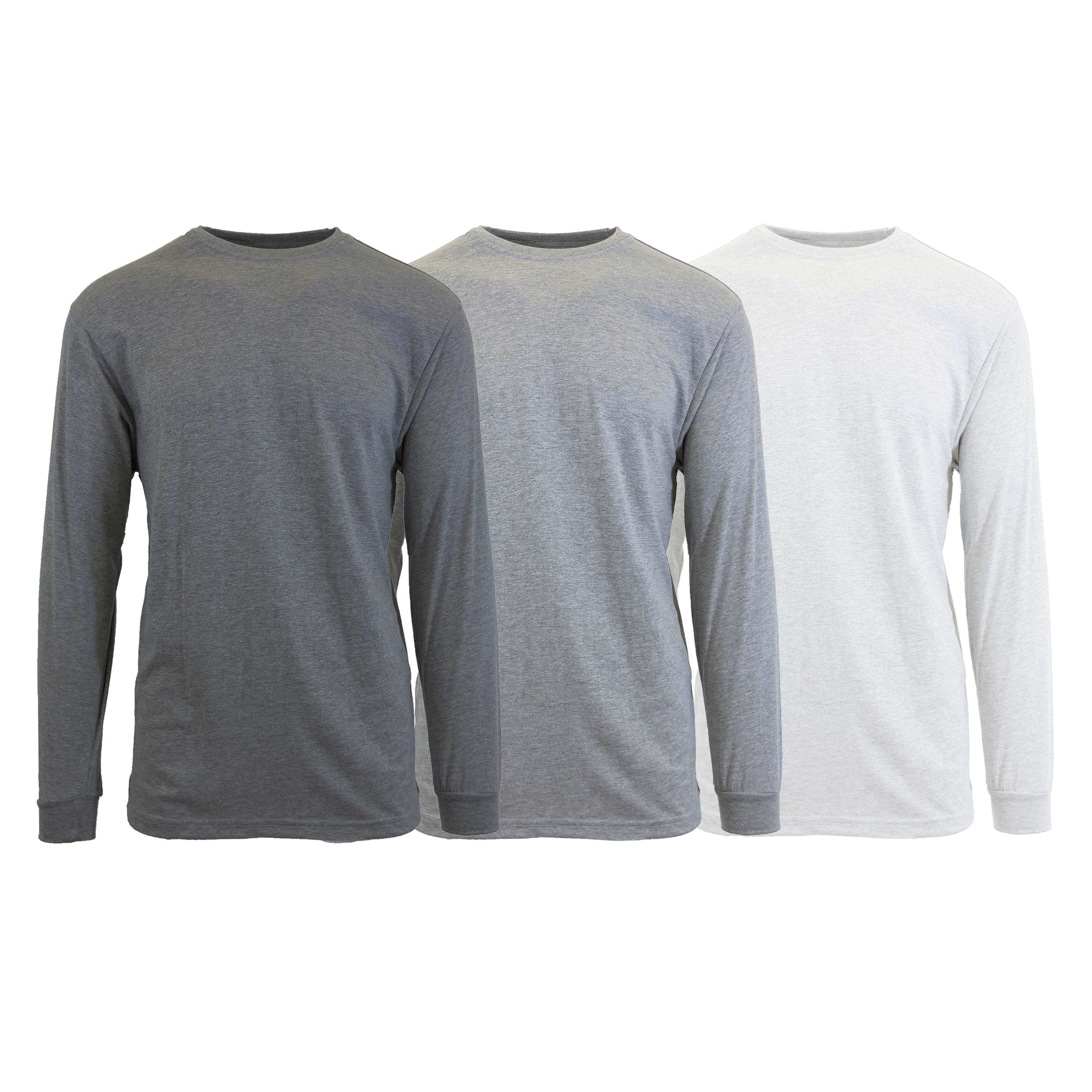 3-Pack: Men's Crew Neck Long Sleeve Classic Tee