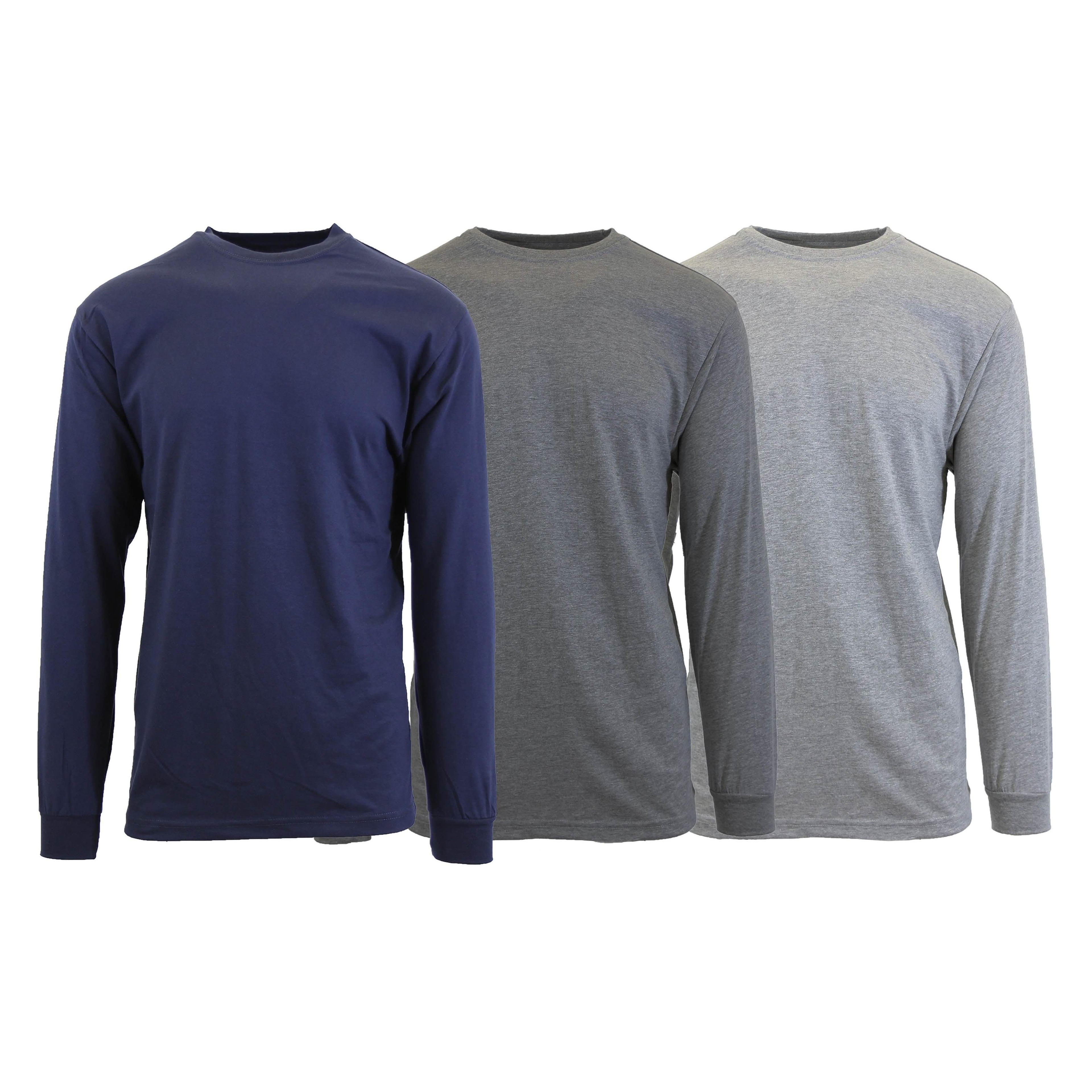 3-Pack: Men's Crew Neck Long Sleeve Classic Tee
