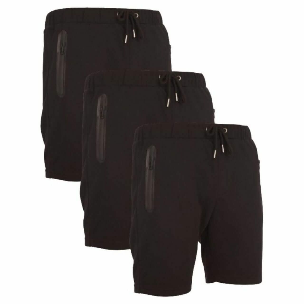 3-Pack: Men's French Terry Shorts with Zippered Pockets