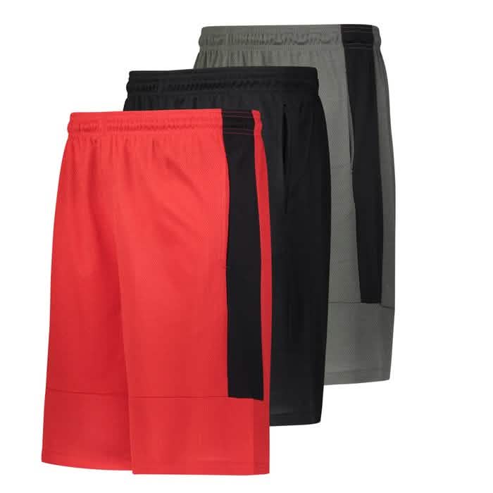 3-Pack: Men's Moisture Wicking Active Athletic Performance Shorts