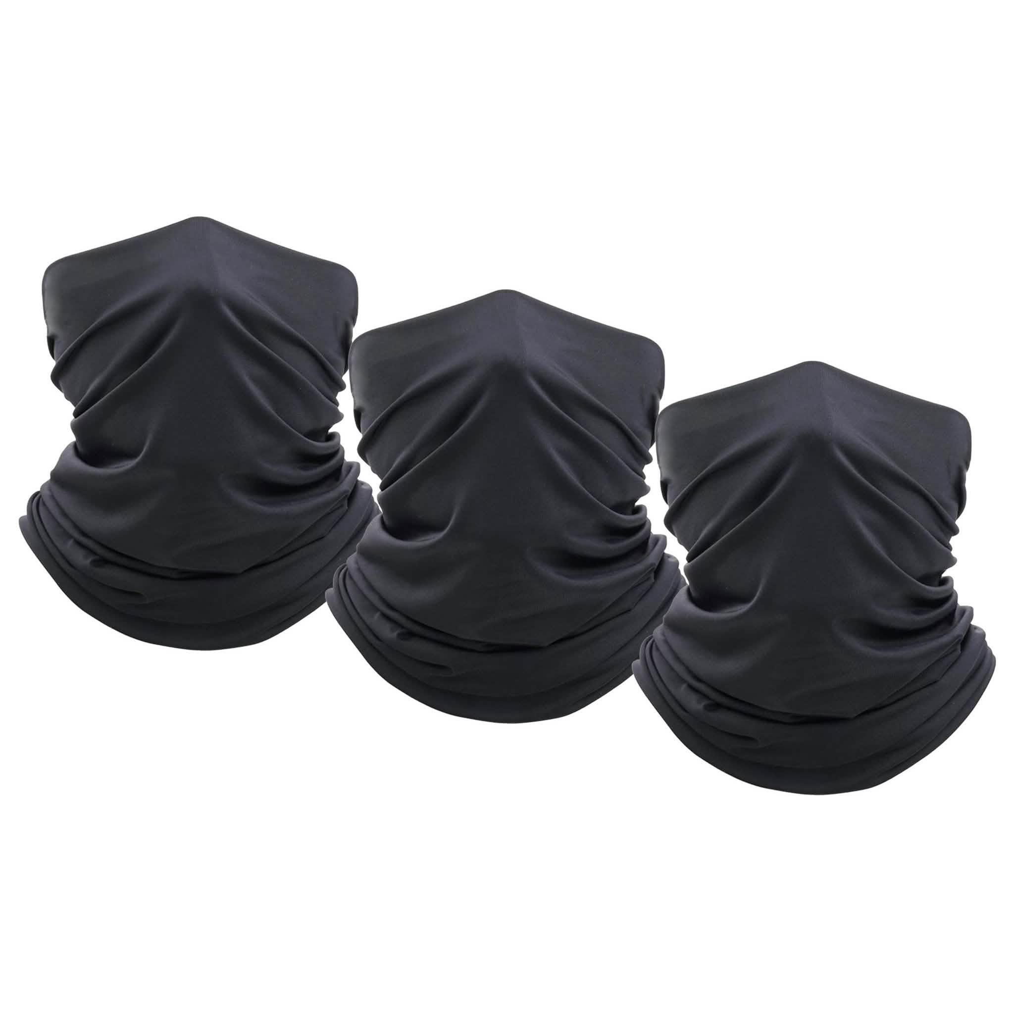 3-Pack: Moisture Wicking Breathable Stretch Gaiter Neck Face Mask