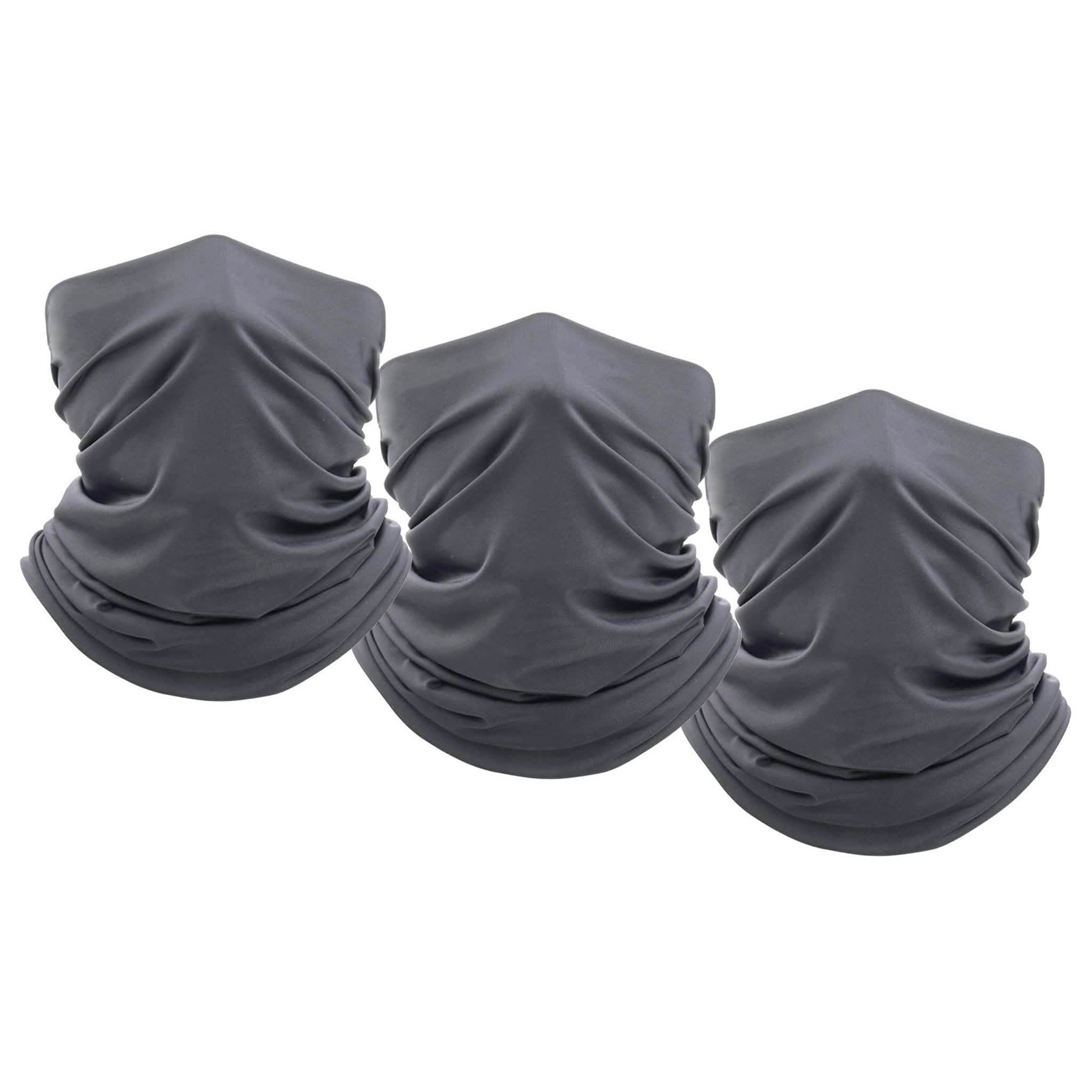 3-Pack: Moisture Wicking Breathable Stretch Gaiter Neck Face Mask
