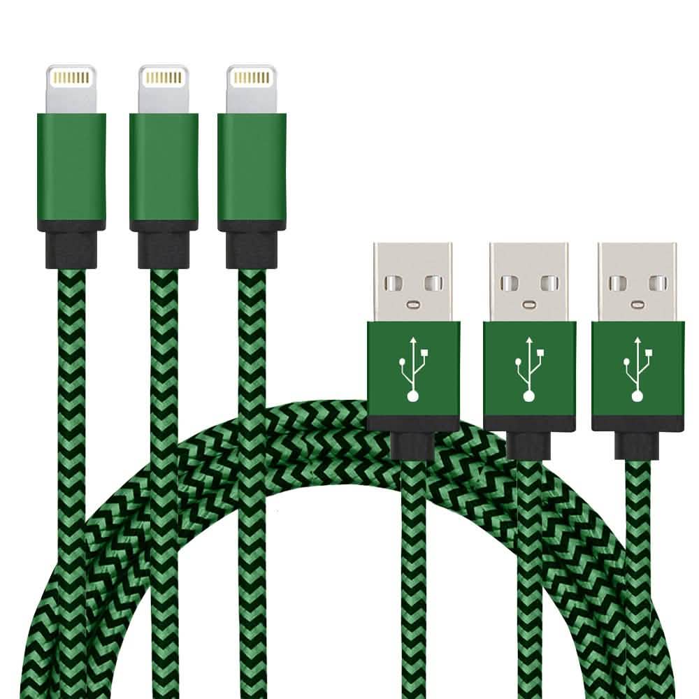 3-Pack: Nylon Braided Cables