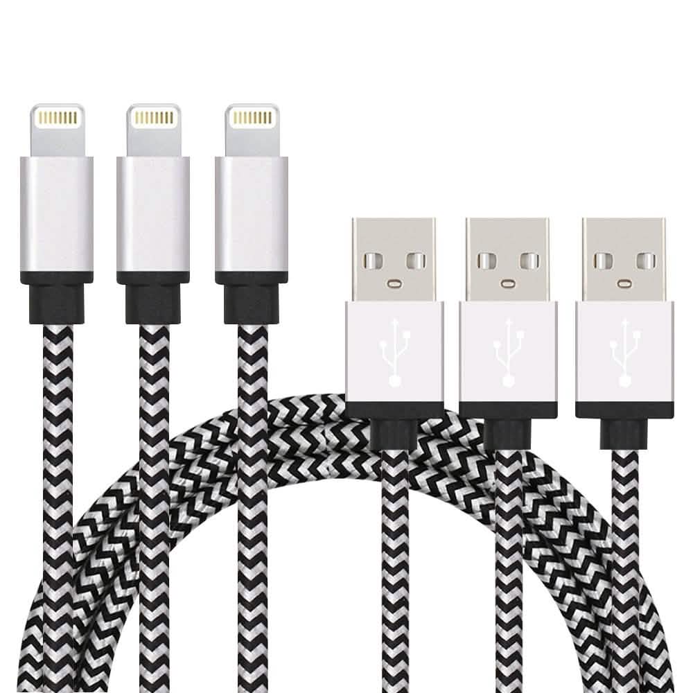 3-Pack: Nylon Braided Cables