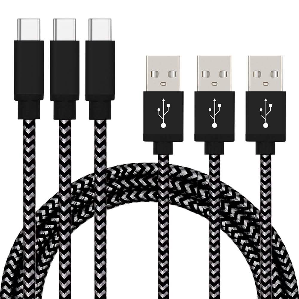 3-Pack: Nylon Braided Cables
