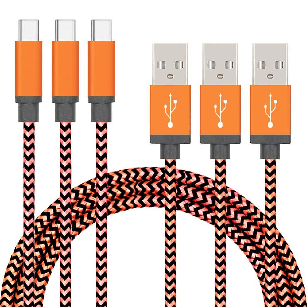 3-Pack: Nylon Braided Cables