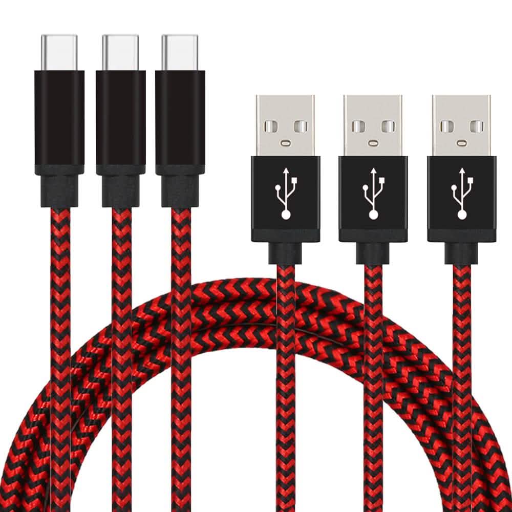 3-Pack: Nylon Braided Cables