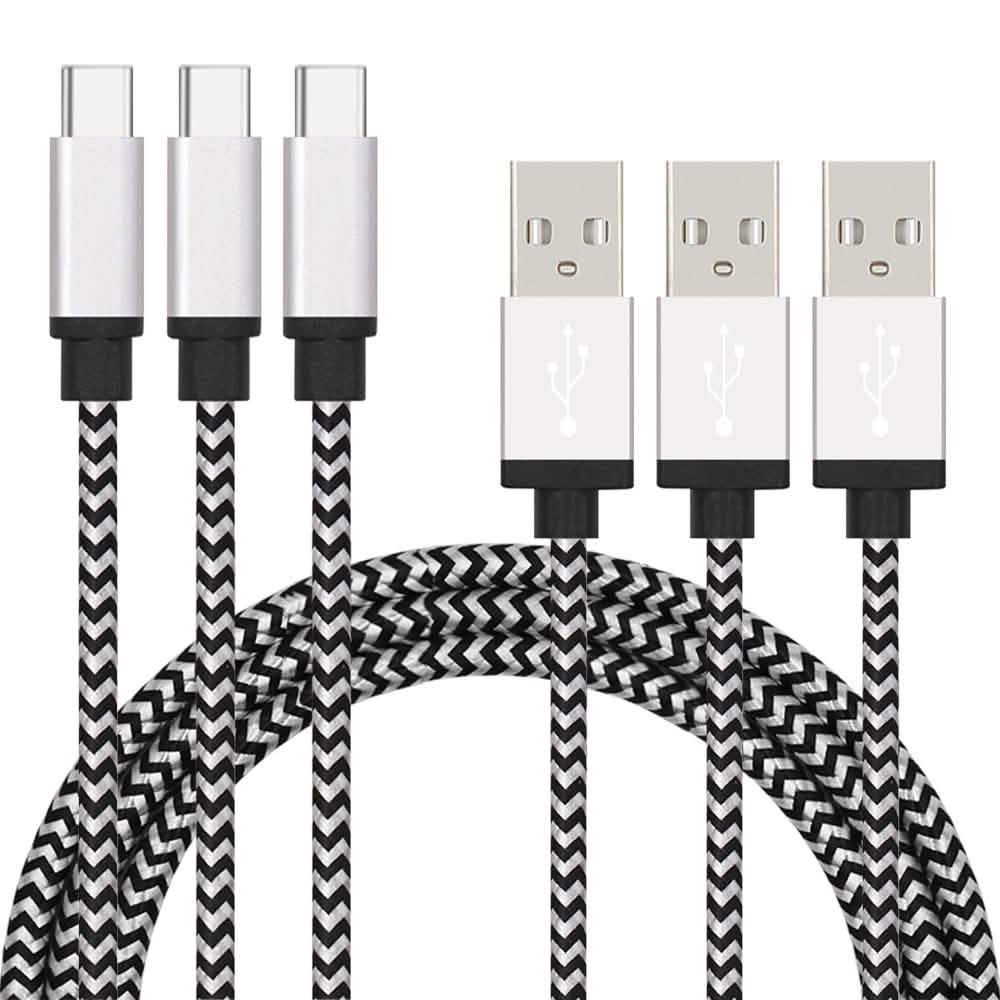 3-Pack: Nylon Braided Cables