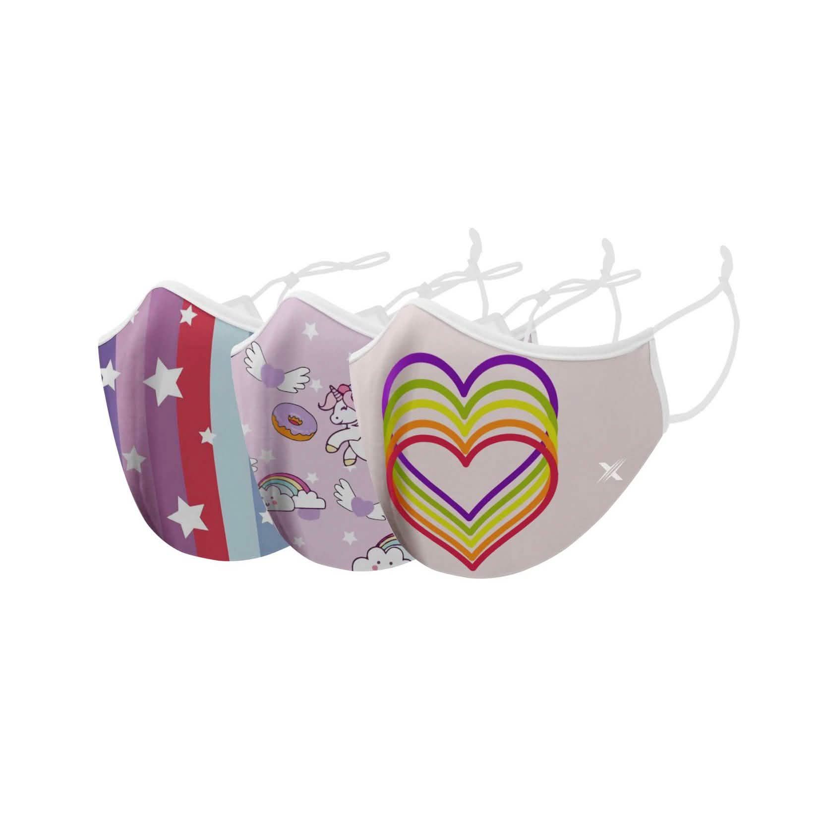 3-Pack: Two-Layer Reusable Kids Face Mask with Adjustable Earloop