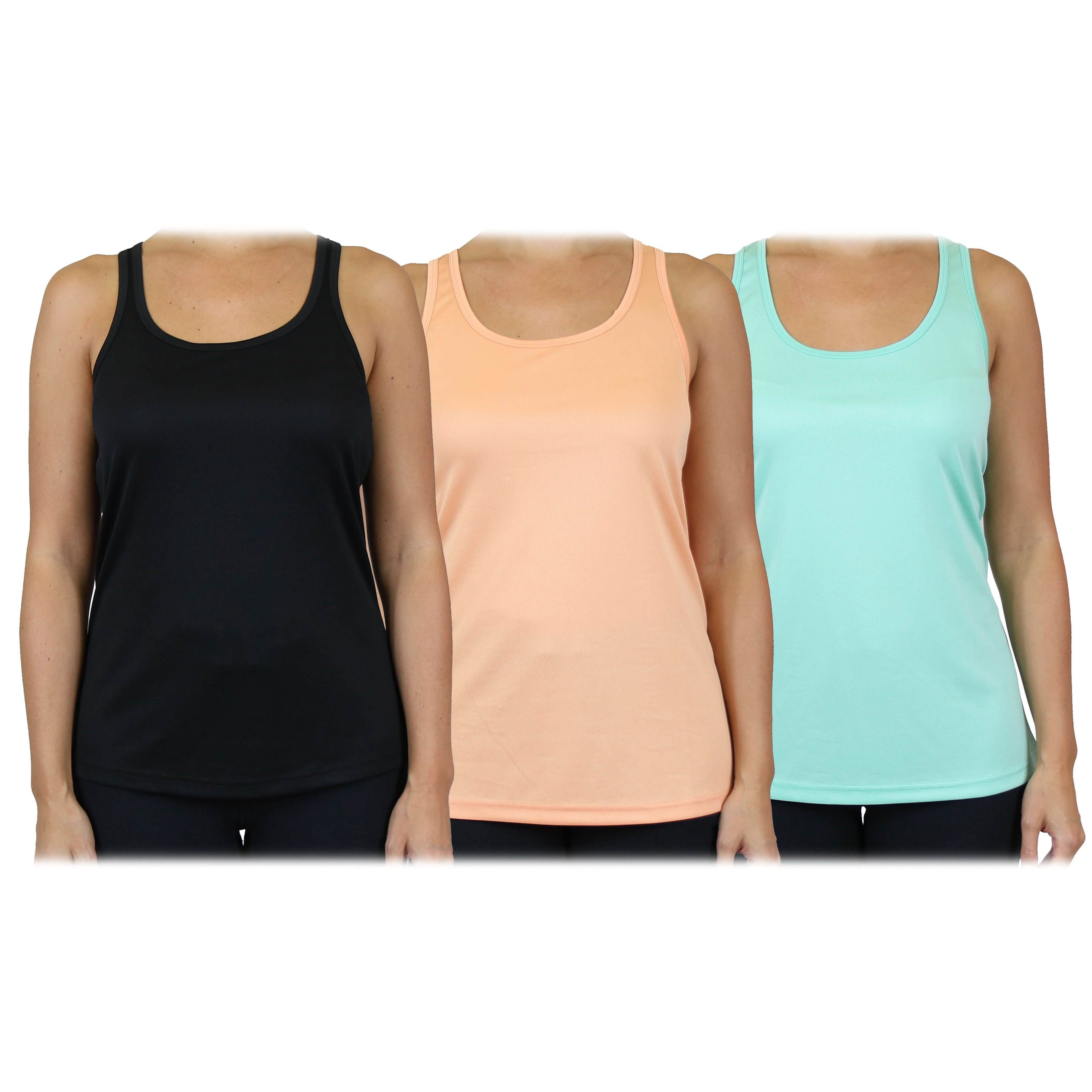 3-Pack: Women's Moisture Wicking Racerback Tank