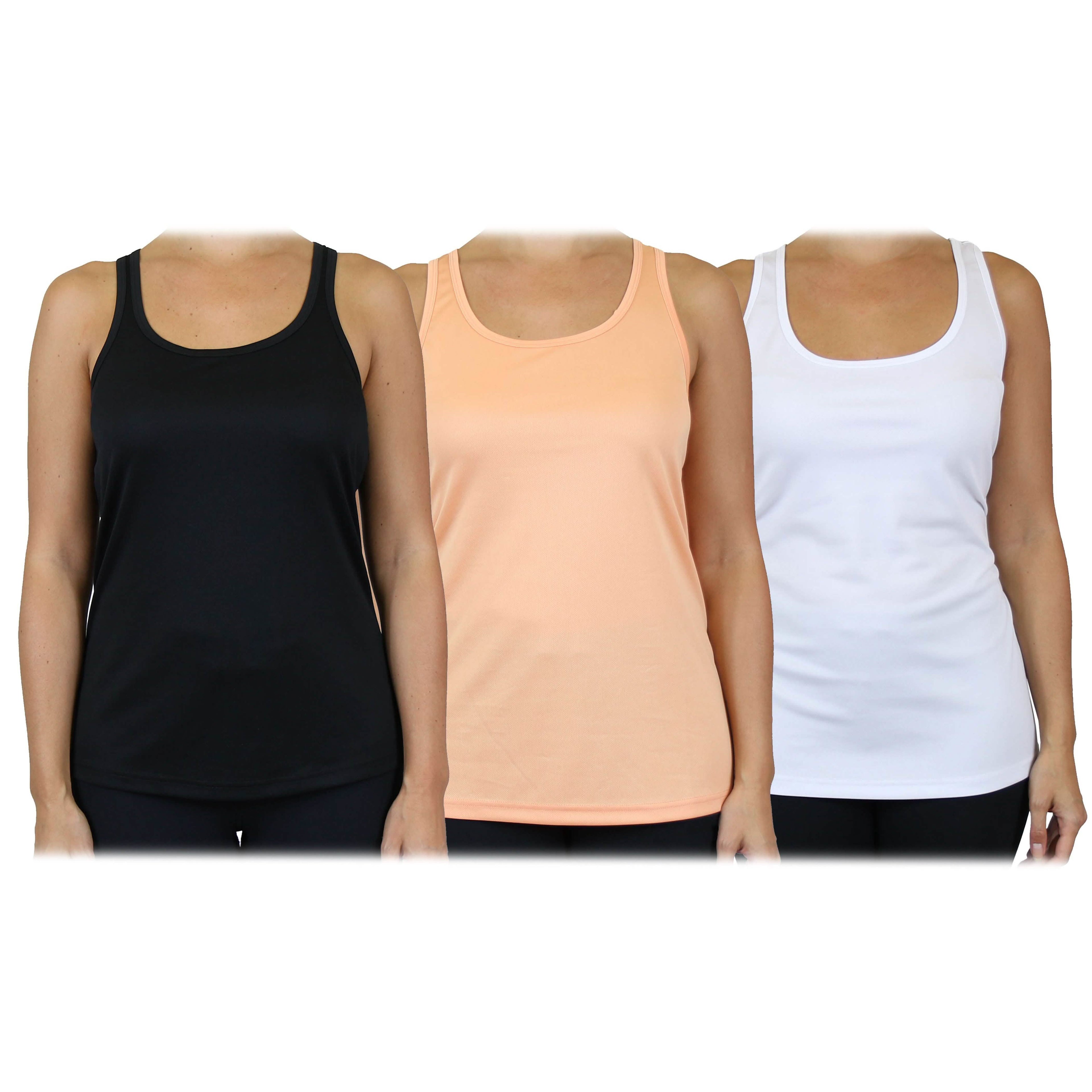 3-Pack: Women's Moisture Wicking Racerback Tank