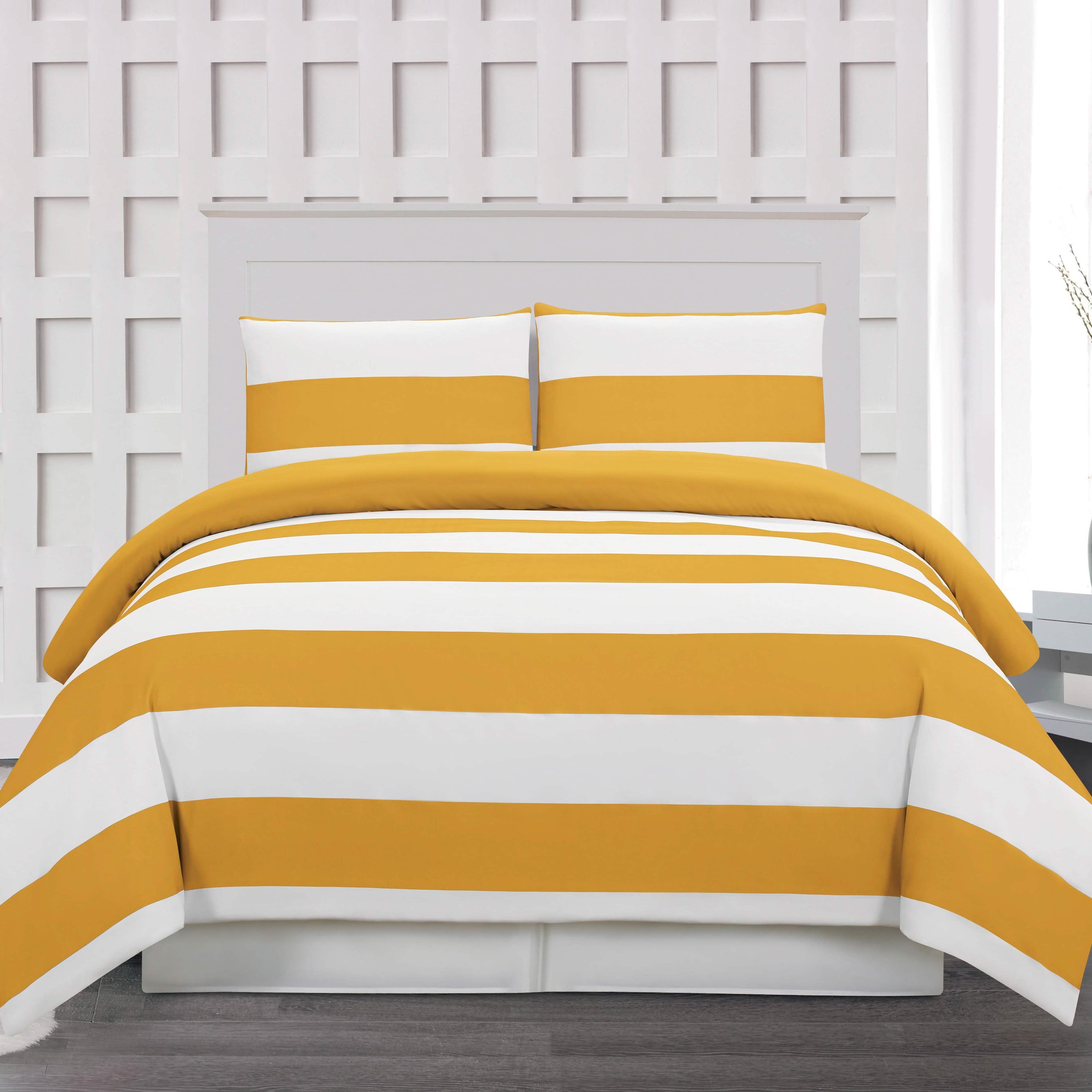 3-Piece: Cabana Stripe Reversible Hypoallergenic Duvet Set