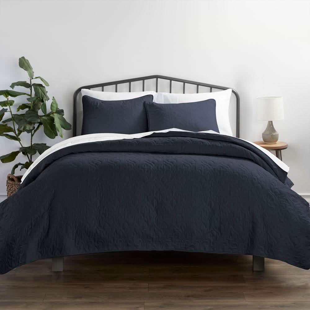 3-Piece: Damask Quilted Coverlet Set
