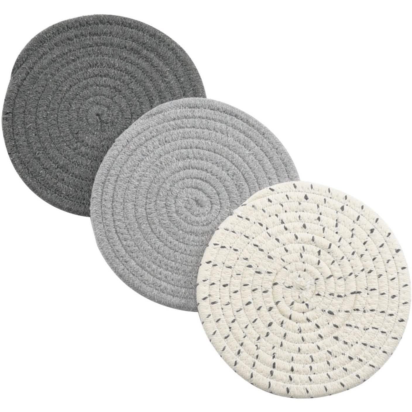 3-Piece Set: 100% Pure Cotton Thread Weave Hot Pot Holders