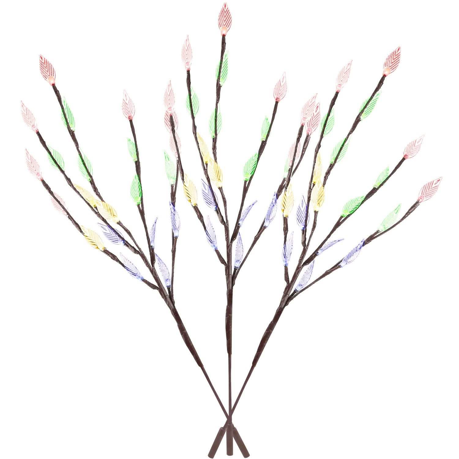 3-Piece Set: 60 LED Solar Garden Lights Tree Branch Leaf Shape Lamp