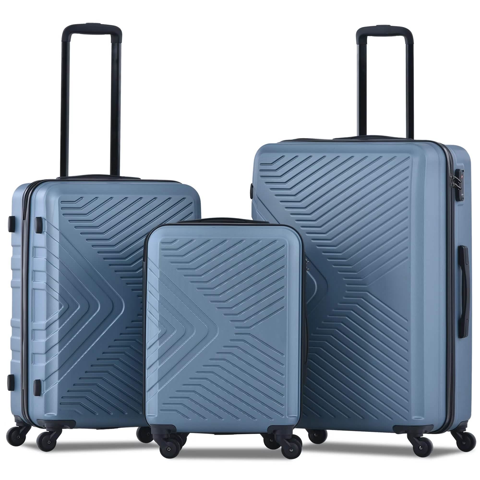 3-Piece Set: Hardshell Lightweight Suitcase with TSA Lock Spinner Wheels