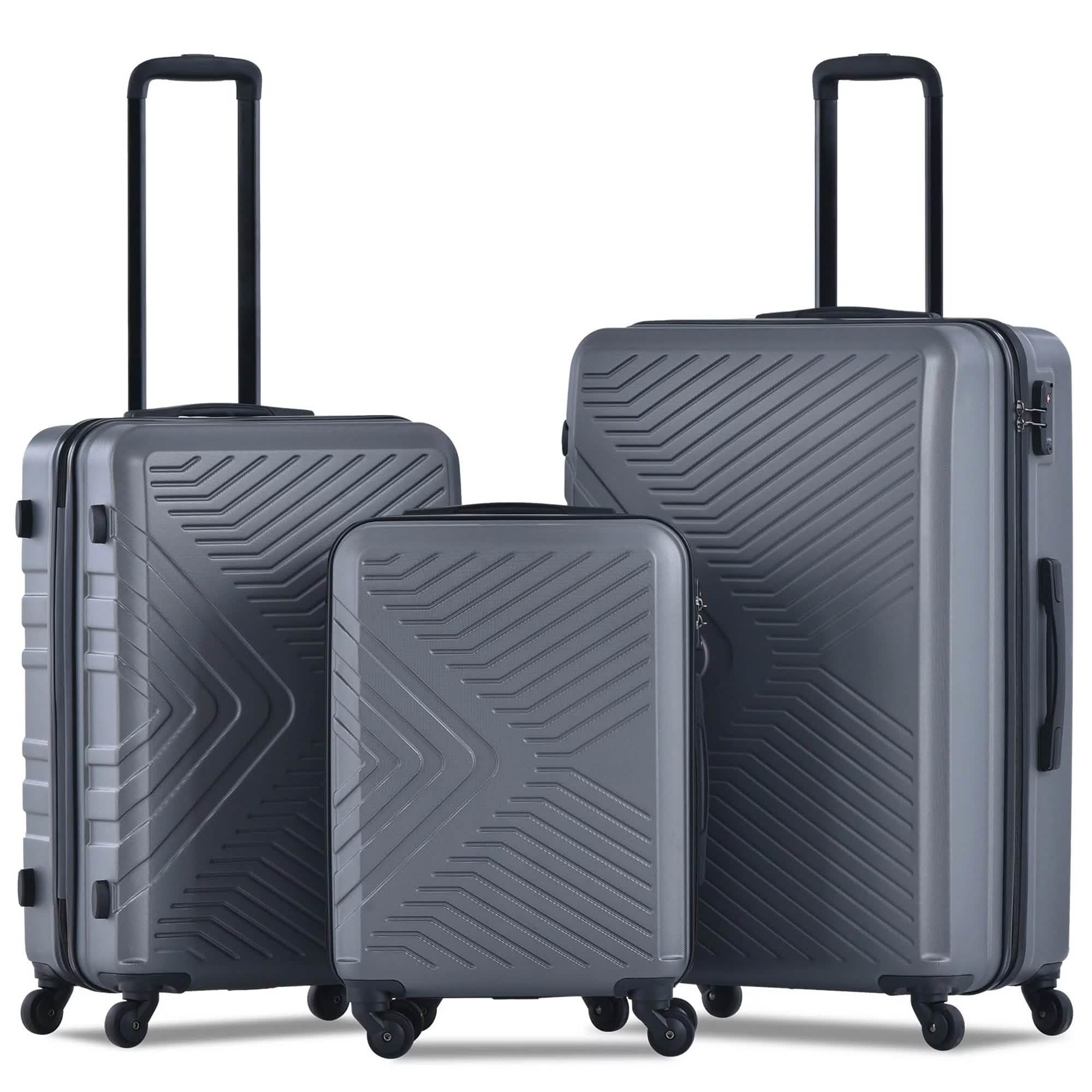 3-Piece Set: Hardshell Lightweight Suitcase with TSA Lock Spinner Wheels
