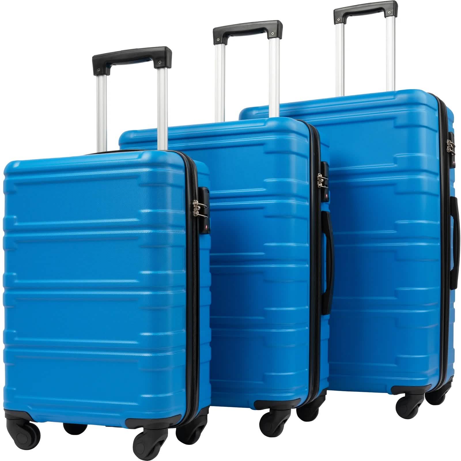 3-Piece Set: Luggage Set Hardside Spinner Suitcase With TSA Lock