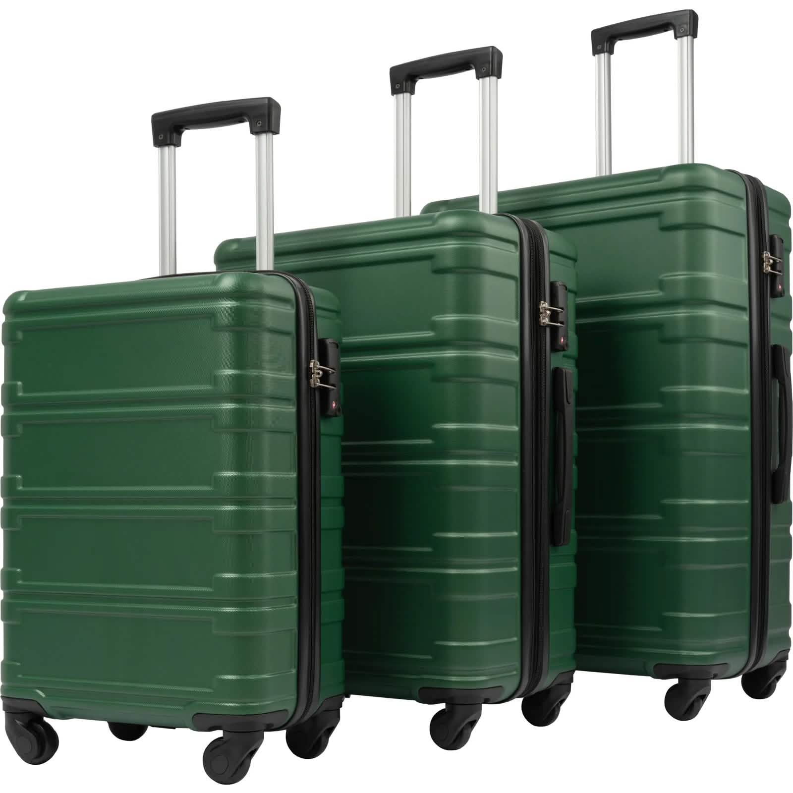 3-Piece Set: Luggage Set Hardside Spinner Suitcase With TSA Lock