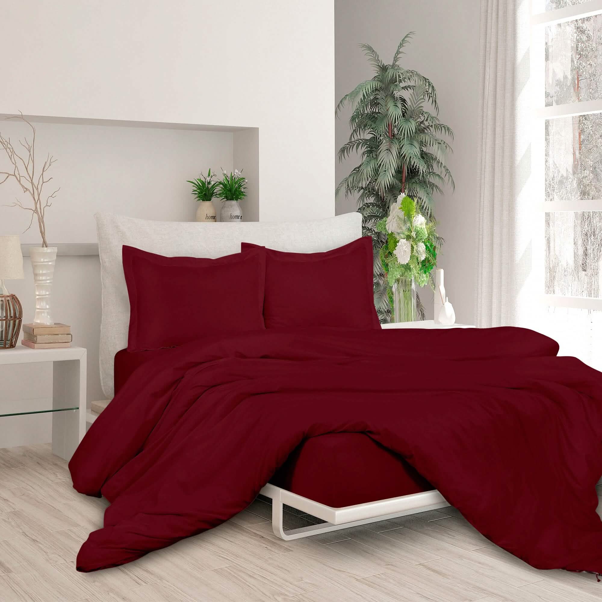 3-Piece Set: Royale Double Brushed Duvet Covers Set With Button Closure & Corner Ties