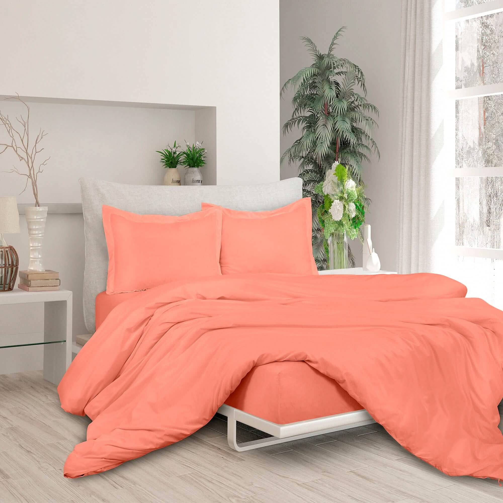 3-Piece Set: Royale Double Brushed Duvet Covers Set With Button Closure & Corner Ties