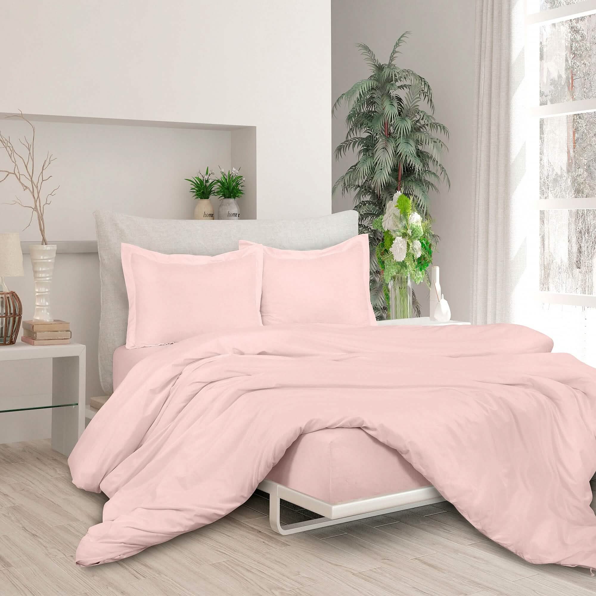 3-Piece Set: Royale Double Brushed Duvet Covers Set With Button Closure & Corner Ties