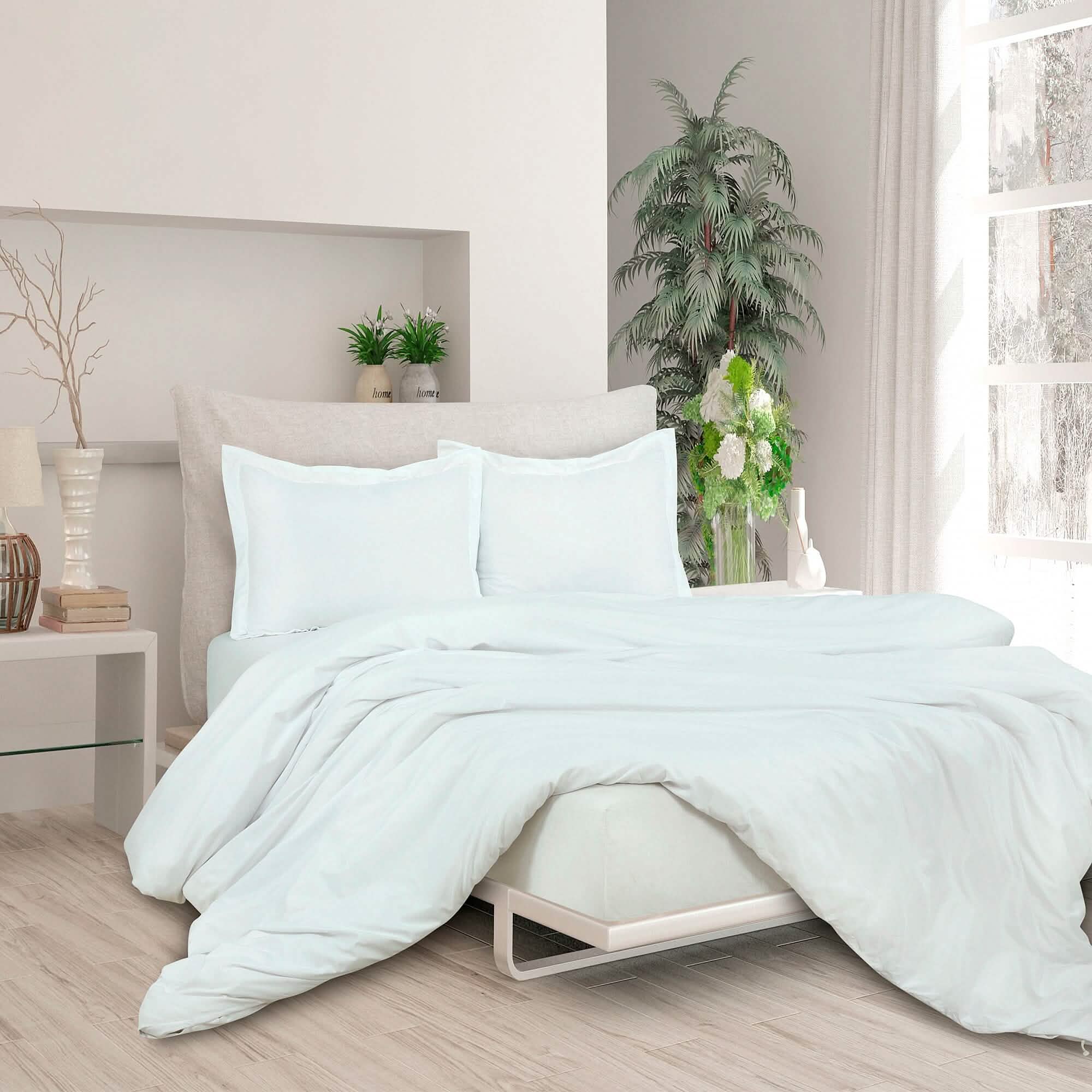 3-Piece Set: Royale Double Brushed Duvet Covers Set With Button Closure & Corner Ties