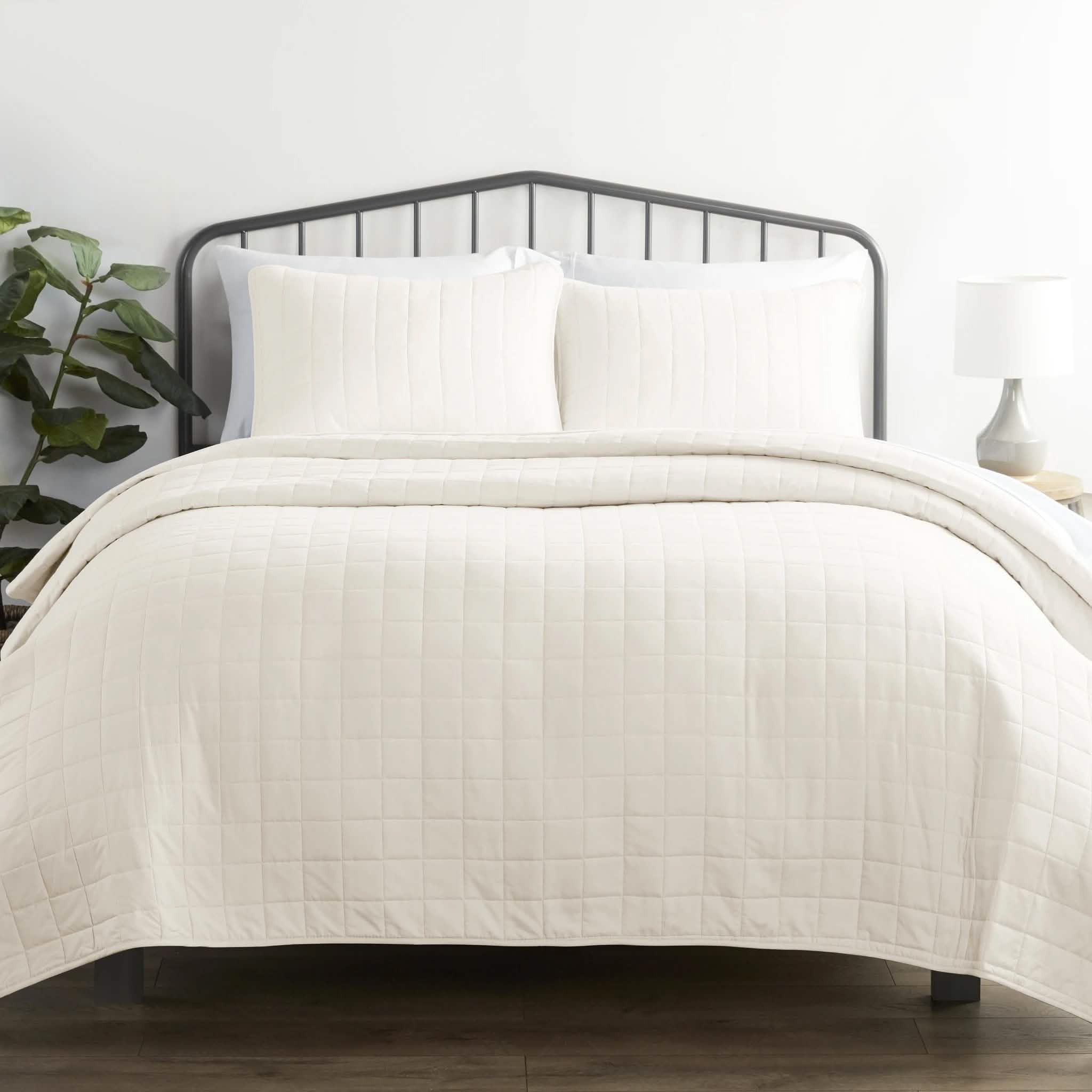 3-Piece: Square Quilted Coverlet Set
