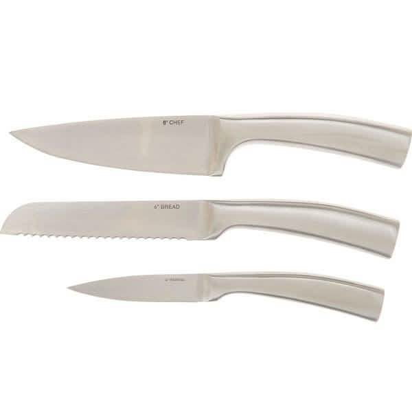 3-Piece: Valerie Bertinelli SS Metallic Knife Set