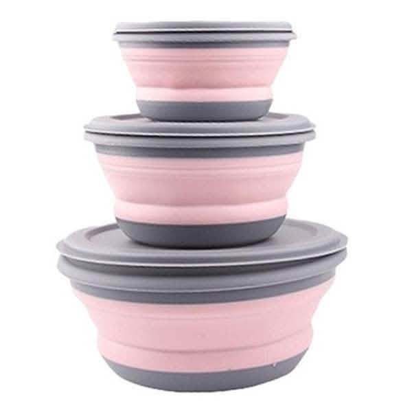 3-Pieces: Folding Camping Bowl Set