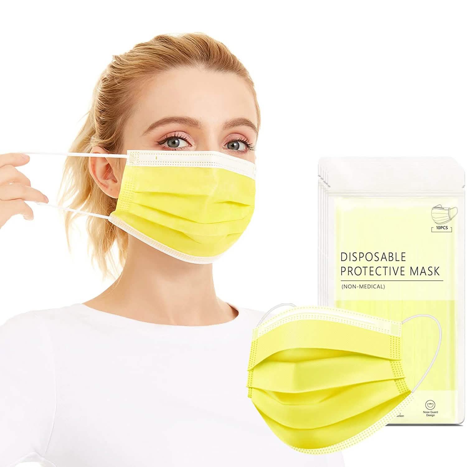 3-Ply Non-Woven Cup Dust Disposable Face Masks with Elastic Earloop