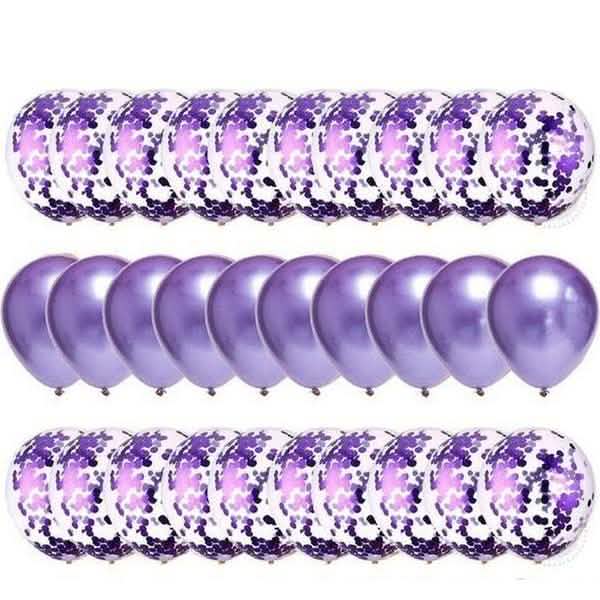 30-Pieces: Colorful Paper Latex Balloon Party Supplies