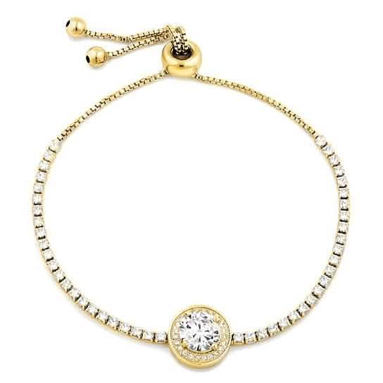 3.00 CTTW Adjustable Halo Tennis Bracelet - Assorted Colors