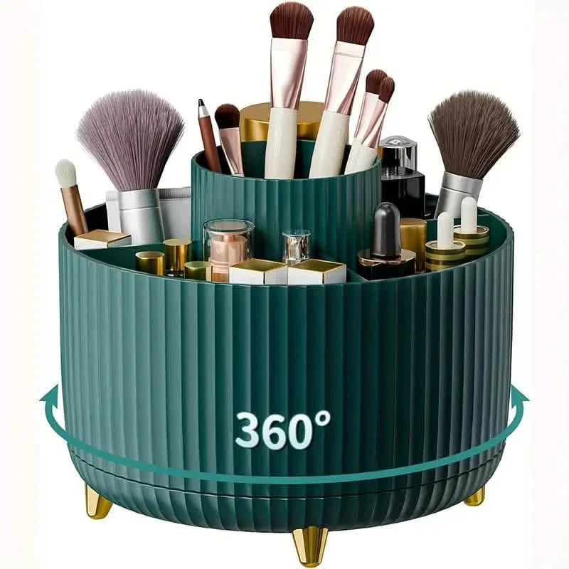 360° Rotating Makeup Organizer Holder for Brushes, Lipsticks, Skin Care & More