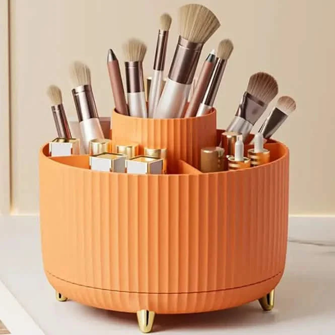 360° Rotating Makeup Organizer Holder for Brushes, Lipsticks, Skin Care & More
